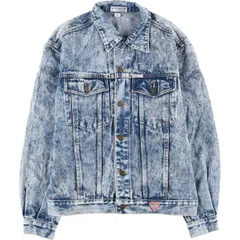 古着 80~90年代 ゲス Guess GEORGES MARCIANO ケミカルウォッシュ デニムジャケット Gジャン USA製 メンズM相当 ヴィンテージ/eaa482063