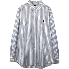 古着 ラルフローレン Ralph Lauren CLASSIC FIT マルチストライプ 長袖 ボタンダウンストライプシャツ メンズL相当/eaa609688