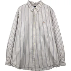 古着 ラルフローレン Ralph Lauren CLASSIC FIT マルチストライプ 長袖 ボタンダウンストライプシャツ メンズXXL相当/eaa609692