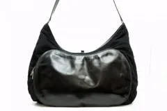 グッチ ワン ショルダーバッグ ホーボー レア G金具 シルバー金具 大容量 コンビネーション キャンバス レザー 黒 ブラック GUCCI 5199h