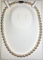 新品8.0mm-8.5mm 真珠 ネックレス 本物 白 アコヤ真珠 大粒 鑑別書 