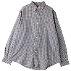 古着 ラルフローレン Ralph Lauren POLO by Ralph Lauren CUSTOM FIT ギンガムチェック 長袖 ボタンダウンチェックシャツ/eaa609675