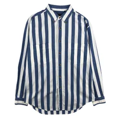 古着 ~90年代 エディーバウアー Eddie Bauer 黒タグ 長袖 ボタンダウンストライプシャツ メンズM相当 ヴィンテージ/eaa459503