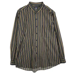 古着 90年代 ギャップ GAP オールドギャップ マルチストライプ スタンドカラー 長袖 コットンストライプシャツ メンズXL相当/eaa459508