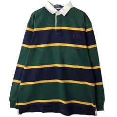 古着 ラルフローレン Ralph Lauren POLO by Ralph Lauren ボーダー柄 長袖 ラガーシャツ メンズL相当/eaa611903