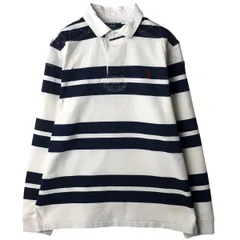 古着 ラルフローレン Ralph Lauren POLO by Ralph Lauren CUSTOM FIT ボーダー柄 長袖 ラガーシャツ メンズL相当/eaa611904