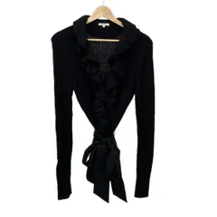 TO BE CHIC(トゥービーシック) カーディガン サイズ2 M レディース - 黒 長袖/フリル