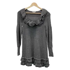 TO BE CHIC(トゥービーシック) チュニック サイズ2 M レディース - グレー Vネック/長袖/ニット/コサージュ付き