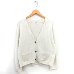 ユニクロ UNIQLO カーディガン ニット Vネック ウール混 ラグランスリーブ 長袖 XL アイボリー /TT