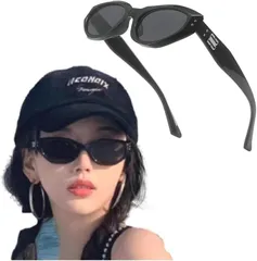 REONAS 偏光 サングラス レディース ファッション クールスポーティー キャットアイフレーム 紫外線 UV400カット 運転用 旅行 外出 (ブラック)