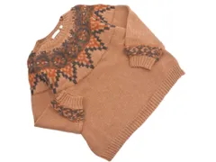 niko and ニコ アンド フェアアイル柄 ニット セーター sizeL/茶 ◇■ レディース