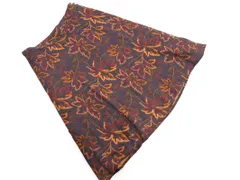 LAURA ASHLEY ローラ アシュレイ ウール混 エスニック柄 フレア スカート size11/ダークグリーンｘ赤 ◇■ レディース