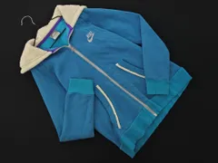NIKE ナイキ ボーダー 裏起毛 ジップアップ パーカー sizeS/水色 ◇■ レディース