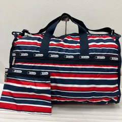 8913　LeSportsac　レスポートサック　 ボストンバッグ　2way　ラージウィークエンダー　 マリン　赤　白　紺　ナイロン　軽量　 ポーチ付き　旅行　大容量　レディース