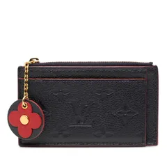 ルイ ヴィトン モノグラム アンプラント ポルトカルト ジップ コインケース カードケース M68338 マリーヌルージュ ネイビー レザー レディース LOUIS VUITTON【234-52771】