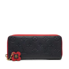 ルイ ヴィトン モノグラム アンプラント ポルトフォイユ クレマンス ラウンドファスナー 長財布 Ｍ68325 マリーヌルージュ ネイビー レザー レディース LOUIS VUITTON【234-52773】