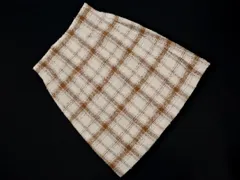 PROPORTION プロポーション ボディドレッシング チェック Aライン 台形 スカート sizeM/白ｘ茶 ◇■ レディース