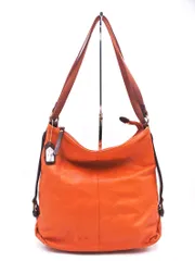 Bienco ビアンコ 牛革 レザー 2WAY ショルダー バッグ オレンジ ■■ レディース