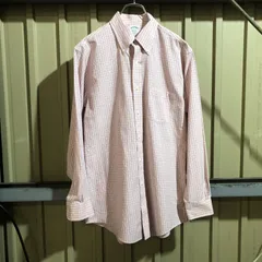 1619 Brooks Brothers 長袖シャツ オレンジ ブルー M相当 ブルックブラザーズ チェック柄 古着卸 アメリカ仕入