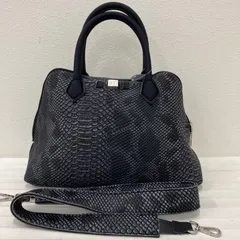 Y8905　SAVE MY BAG　セーブマイバッグ　2way　ハンドバッグ　トートバッグ　ショルダーバッグ　パイソン柄　アニマル柄　Python　ヘビ柄　ブラック　黒　グレー　レディース　軽量　シンプル　カジュアル　きれいめ　上品のサムネイル