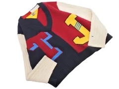 tommy jeans トミージーンズ Vネック ニット セーター sizeM/紺x赤 ◇■ メンズ