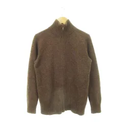 ポロ バイ ラルフローレン Polo by Ralph Lauren カーディガン ニット 長袖 スタンドカラー ジップアップ ウール ロゴ刺繍 男の子 ボーイズ 150 茶 ブラウン /AH23 ■GY99