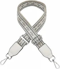 ａｄｚｕ ショルダーベルト レディース バッグ用 ショルダーストラップ 幅広 太め 付け替え 調整可能 3.8cm (グレー/シルバー)