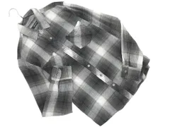 nano universe ナノユニバース チェック ブラウス シャツ sizeS/黒ｘグレー ◇■ レディース