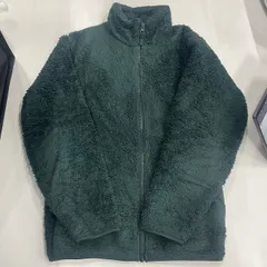 ◼︎ユニクロ 防風アウターフリースジャケット M ダークグリーン 長袖 モコモコ 暖かい　アウトドア　キャンプ