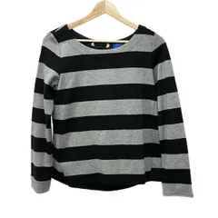 ブルーレーベルクレストブリッジ 長袖カットソー サイズ38 M レディース美品  - 黒×グレー クルーネック/ボーダー