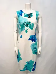 2164 Ck Calvinklein カルバンクライン キャバクラ ドレス ミディ ノースリーブ ワンピース 花柄 ストレッチ 伸縮性 二次会 パーティ イベント バースデー キャバドレス 8サイズ