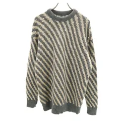 ZARA ザラ 総柄 長袖 透かし編み セーター L グレー ニット メンズ 古着