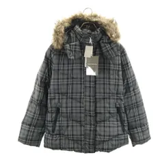 未使用 UNIQLO ユニクロ チェック柄 ダウンジャケット XL グレー DOWN COLLECTION レディース 古着