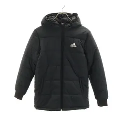 adidas アディダス 中綿ジャケット 160 チャコールブラック キッズ 古着
