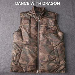 DANCE WITH DRAGON Men's Camouflage Padded Double-Zip Golf Vest (Size M) for Fall/Winter