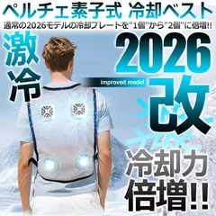 冷却ベスト 【2026】 冷却プレート2枚搭載 ペルチェ ベスト 超大冷却面 ペルチェ素子式 冷却服 強弱モード 静音&軽量 ペルチェベスト フリーサイズ 男女兼用 熱中症対策 工事現場 農業 釣り スポーツ レジャー アウトドア用