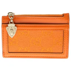 GUCCI (グッチ) GGキャンバス レザー切り替え カードケース コインケース オレンジ 790033/203887
