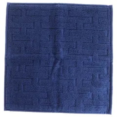 HERMES (エルメス) Hロゴ総柄 コットン ハンカチ ハンドタオル ブルー