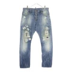DSQUARED2 (ディースクエアード) ダメージデニム ダメージ加工 ジーンズ ボタンフライ インディゴ S71LA0344