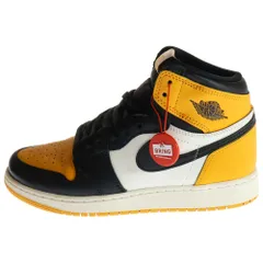 NIKE (ナイキ) GS AIR JORDAN 1 RETRO HIGH OG TAXI ウィメンズ ジョーダン1 レトロ タクシー ハイカットスニーカー イエロー/ホワイト レディース US6Y/24cm 575441-711