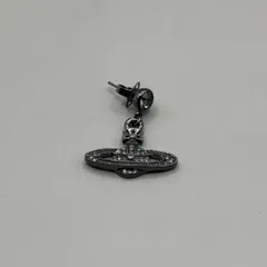 極美品　ヴィヴィアンウエストウッド　ミニバスレリーフ　ドロップピアス　シルバー　マット　ラインストーン　オーブ　片耳