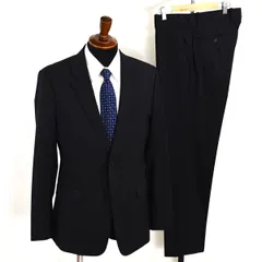 Theory 2つボタン シングルスーツ M Y7 ブラック ストライプ ノータック 袖口4つ釦 本切羽 02-9906003-043-030 合物 春秋 6XA080 【送料無料】【中古】【メンズビジネス】202601