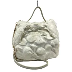 ANTEPRIMA MISTO(アンテプリマミスト) ハンドバッグ - アイボリー フェイクファー/リボン