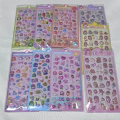 ぷくぷくシール9枚セット　ボンボンドロップシール風　ぷっくりシール　3Dシール