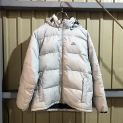 1622 Kappa ダウンジャケット グレー S カッパ ワンポイント 刺繍ロゴ 古着卸 アメリカ仕入