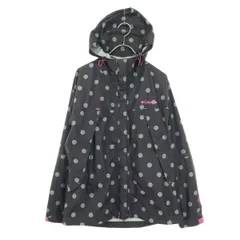 Columbia コロンビア 水玉柄 長袖 ナイロンジャケット S ブラック 収納袋付 レディース 古着