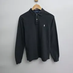 M ポロラルフローレン 長袖 カラーTシャツ グレー