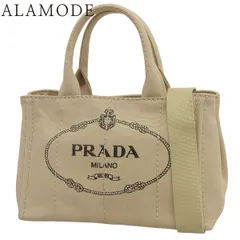 PRADA(プラダ) CANAPA カナパ ハンドバッグ 2WAY ショルダー 肩掛け 斜め掛け トート キャンバス CORDA ベージュ ゴールド金具 1BG439 レディース 40802174771【中古】【アラモード】