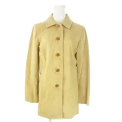 コーチ COACH LEATHERWARE スエードジャケット レザー 革ジャン ステンカラー S ベージュ /AO5 ■GY11