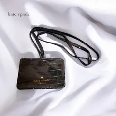 kate spade ケートスペード クロコ型押し　パスケース 黒 ブラック　ピンク　メンズ　レディース